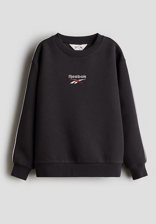 H&M - Reebok X H&M : Embroidered-detail sweatshirt - dark grey