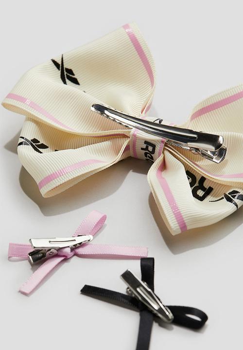 H&M - Reebok X H&M : 5-pack bow-decorated hair clips - white