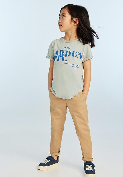 H&M - Printed cotton T-shirt - light green garden city