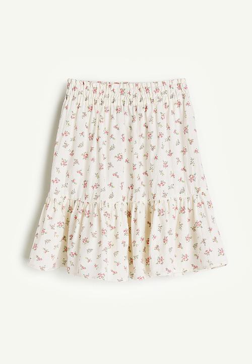 H&M - Floral-patterned skirt - cream floral 