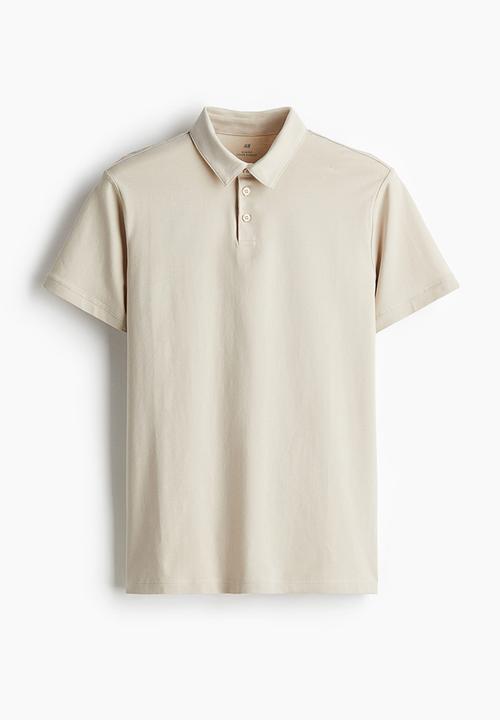 H&M - Slim fit polo shirt - light beige