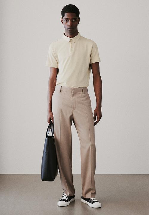 H&M - Slim fit polo shirt - light beige