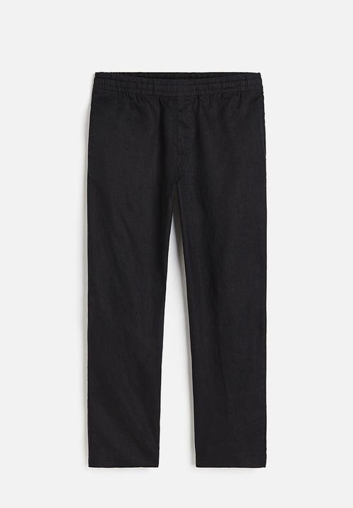 H&M - Regular fit linen trousers - black
