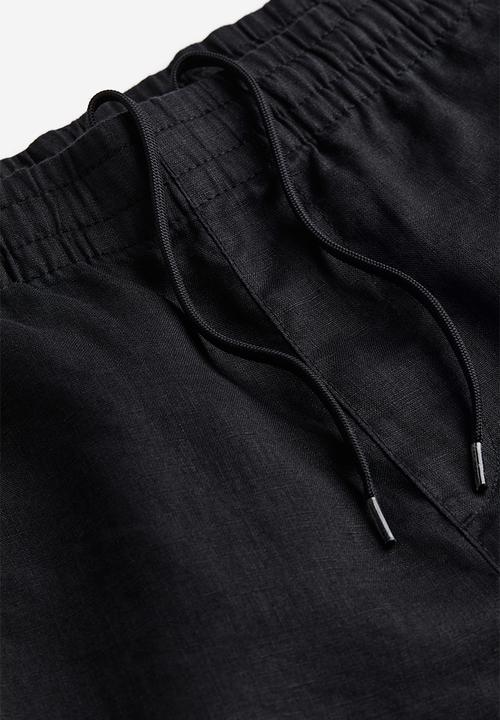 H&M - Regular fit linen trousers - black
