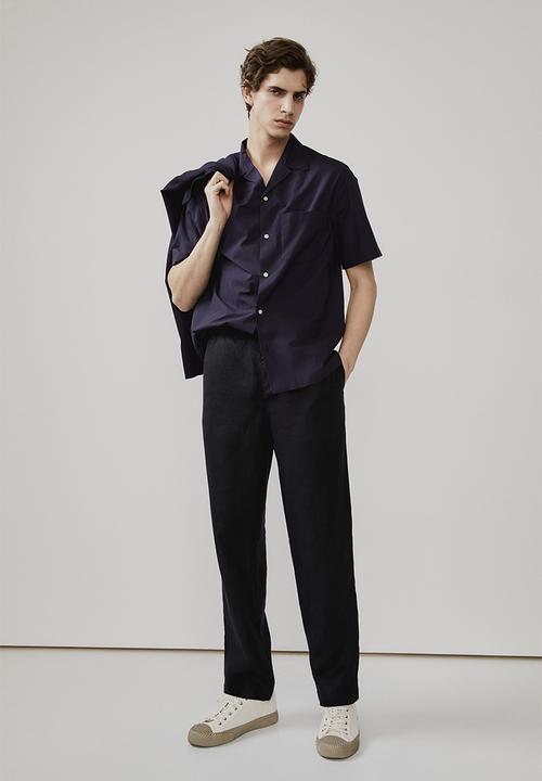H&M - Regular fit linen trousers - black