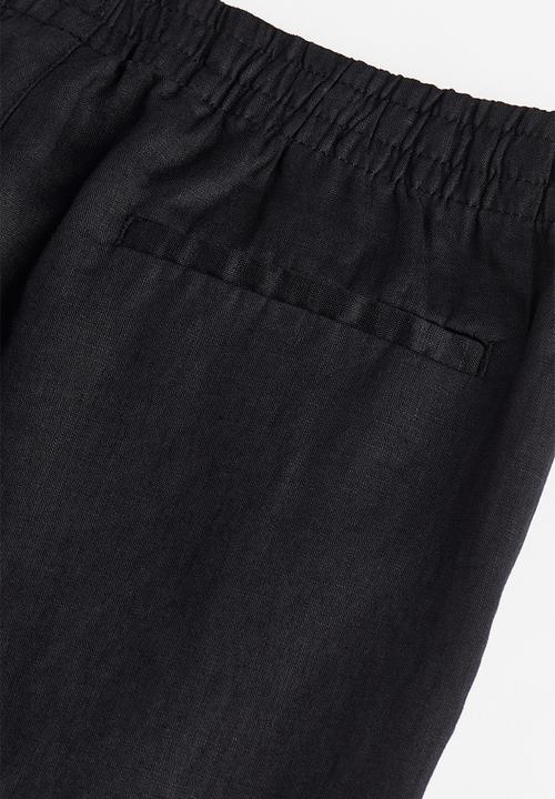H&M - Regular fit linen trousers - black