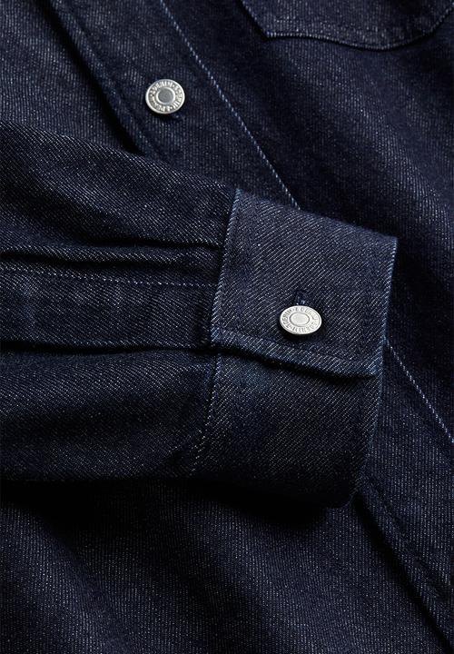 H&M - Regular fit denim overshirt - dark denim blue