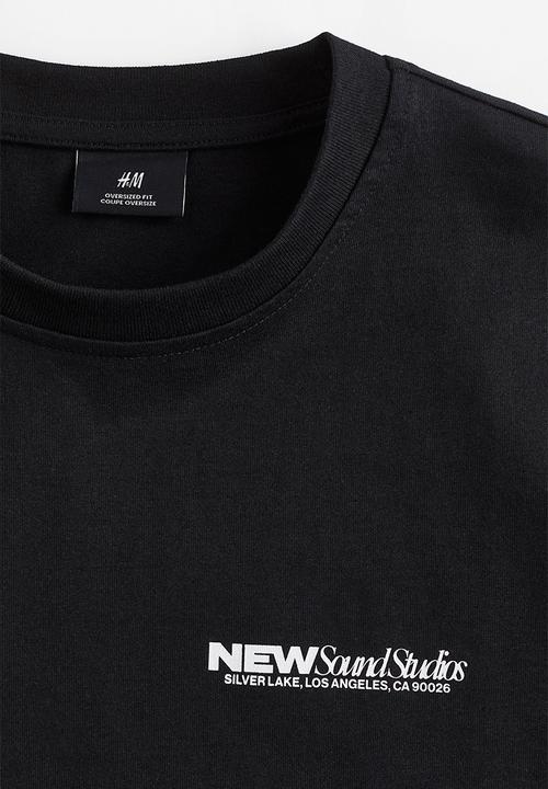 H&M - Oversized fit printed T-shirt - black new sound 