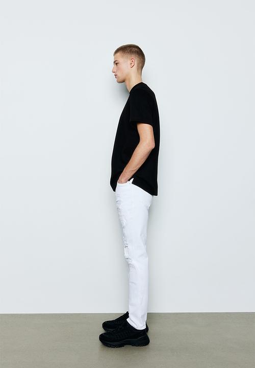 H&M - Regular fit ribbed T-shirt - black