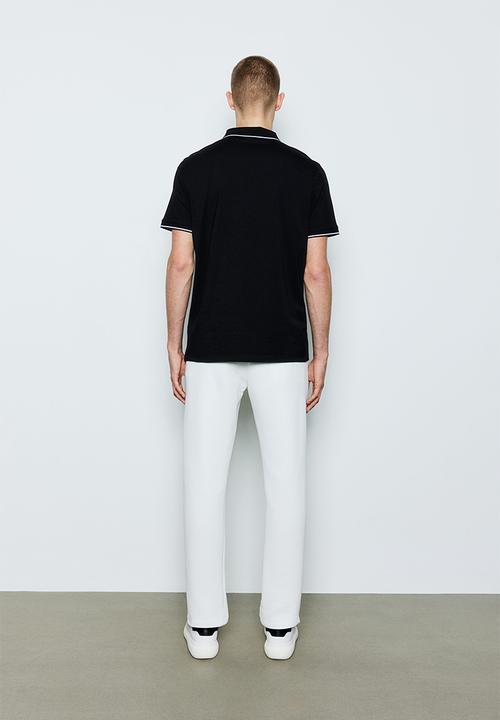 H&M - Slim fit zip-top polo shirt - black