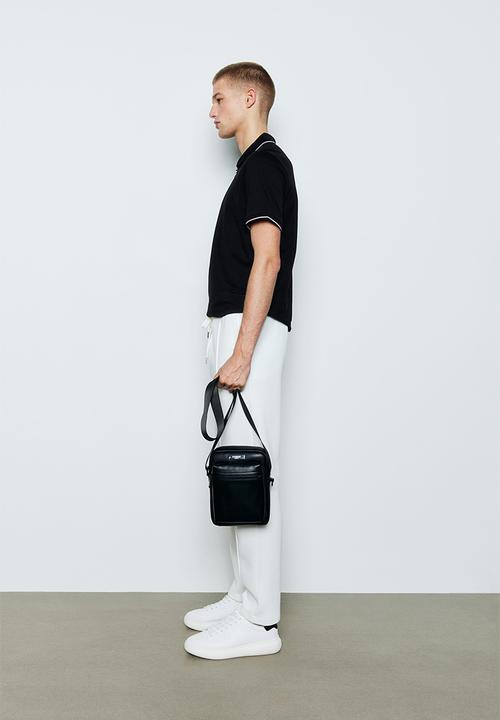 H&M - Slim fit zip-top polo shirt - black