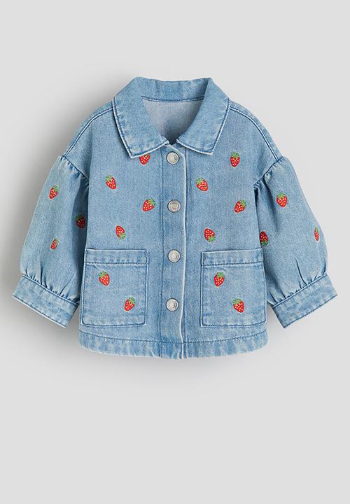 H&M - Embroidered denim shacket - blue