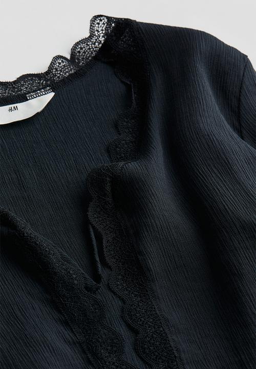 H&M - Tie-front blouse - black