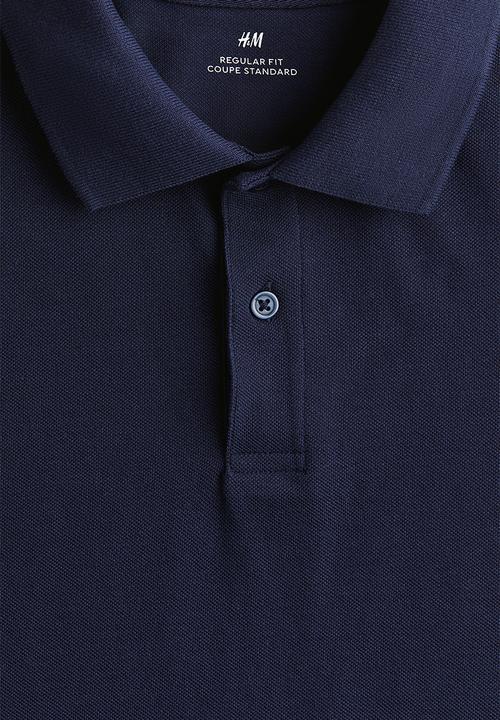 H&M - Regular fit piqué polo shirt - navy blue