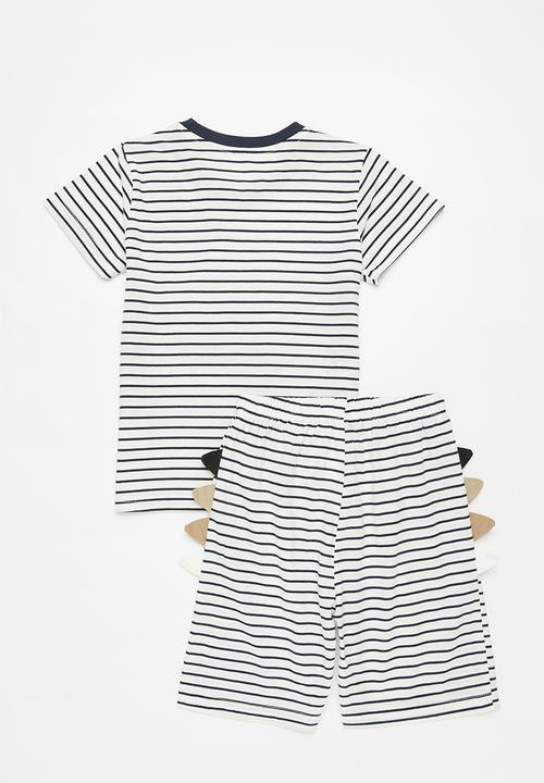 Pop Candy - Striped top & bottom set - black & white
