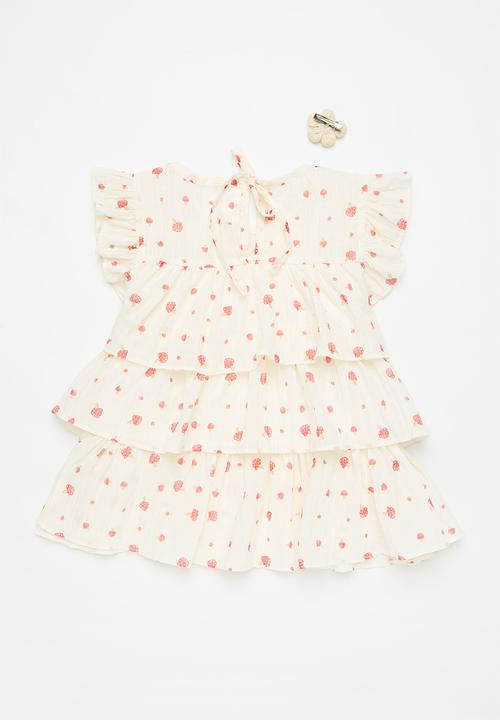 Pop Candy - Tiered polka dot top - pink & white
