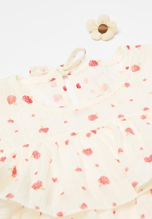 Pop Candy - Tiered polka dot top - pink & white