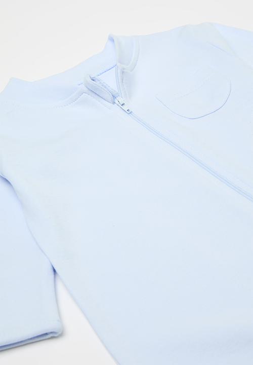 Pop Candy - Zip through sleepsuit - light blue