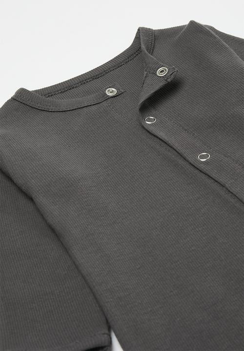Pop Candy - Button down sleepsuit - charcoal grey