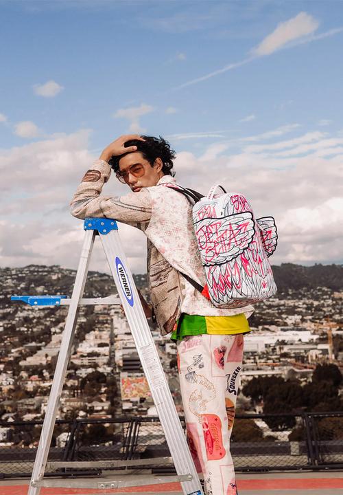 Sprayground - Angel art backpack - pink & white