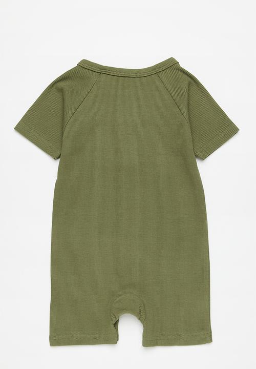 Pop Candy - Reglan sleeve romper-green