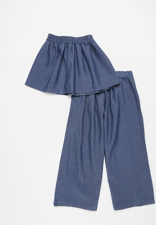 Pop Candy - Denim top and pant set - blue