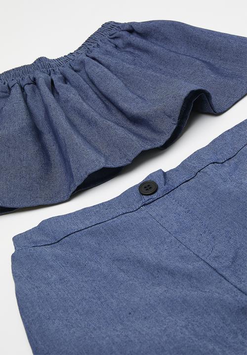 Pop Candy - Denim top and pant set - blue
