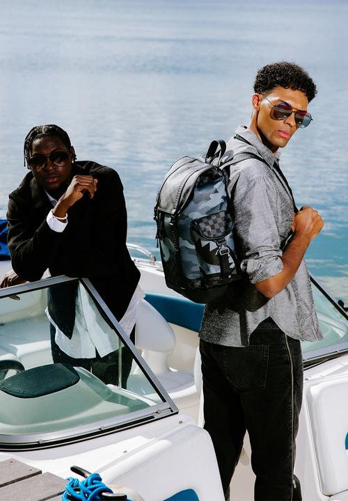 Sprayground - Split up camo Monte Carlo backpack - black & grey