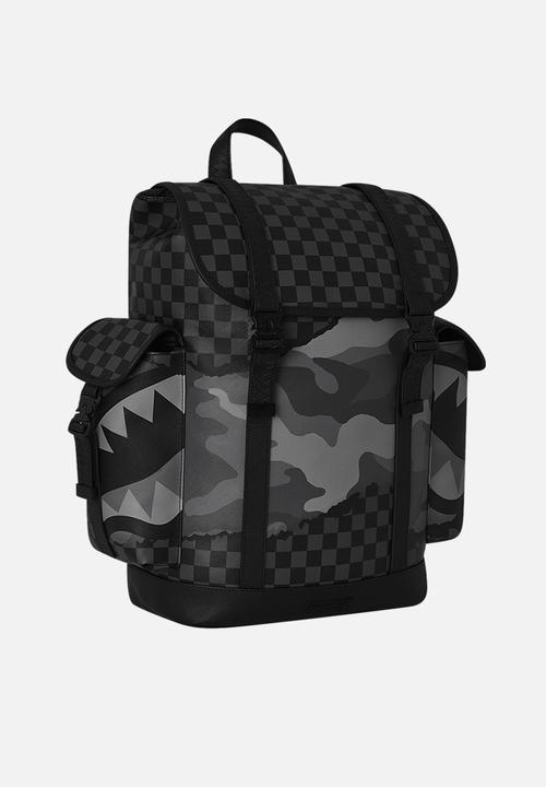 Sprayground - Split up camo Monte Carlo backpack - black & grey