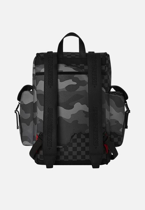 Sprayground - Split up camo Monte Carlo backpack - black & grey