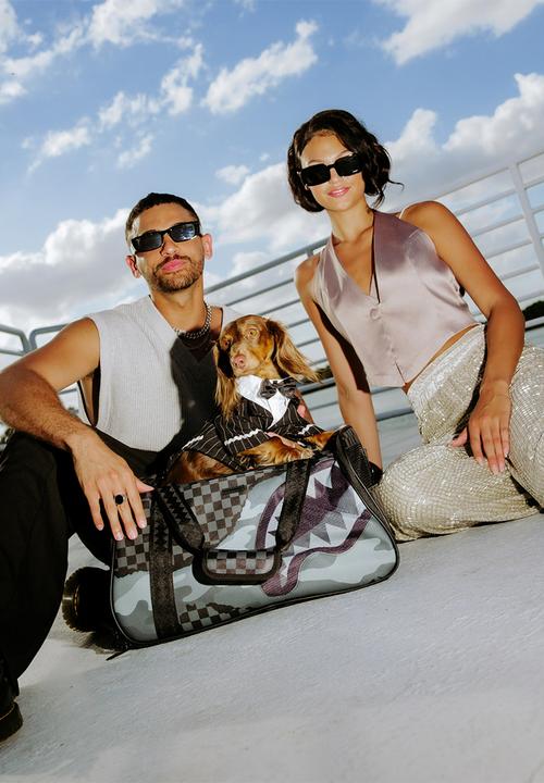 Sprayground - Split up camo tear: pet carrier - black & grey