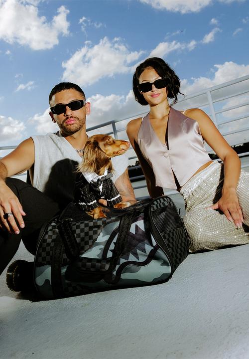Sprayground - Split up camo tear: pet carrier - black & grey