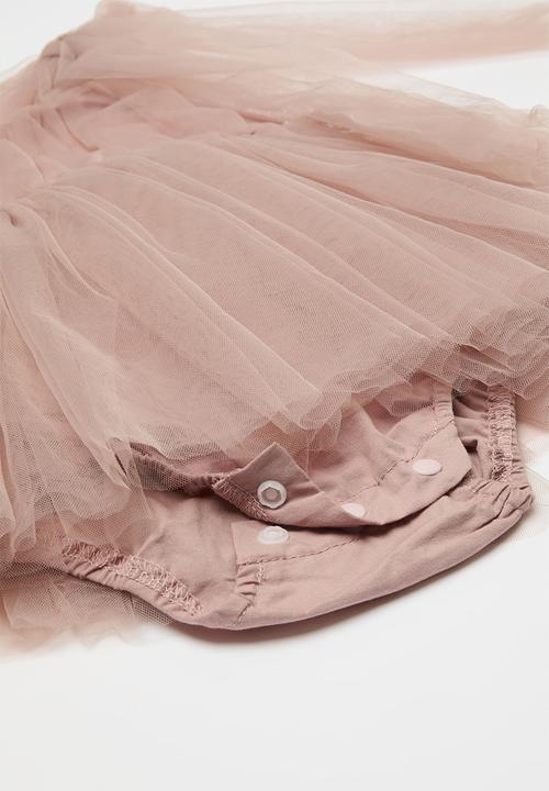 Pop Candy - Bow décor mesh dress - pink