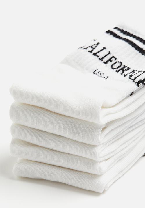 H&M - 5-Pack socks - white california