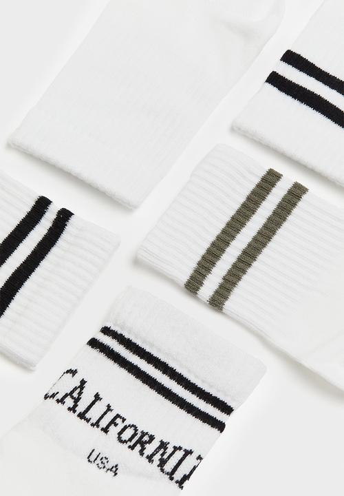 H&M - 5-Pack socks - white california