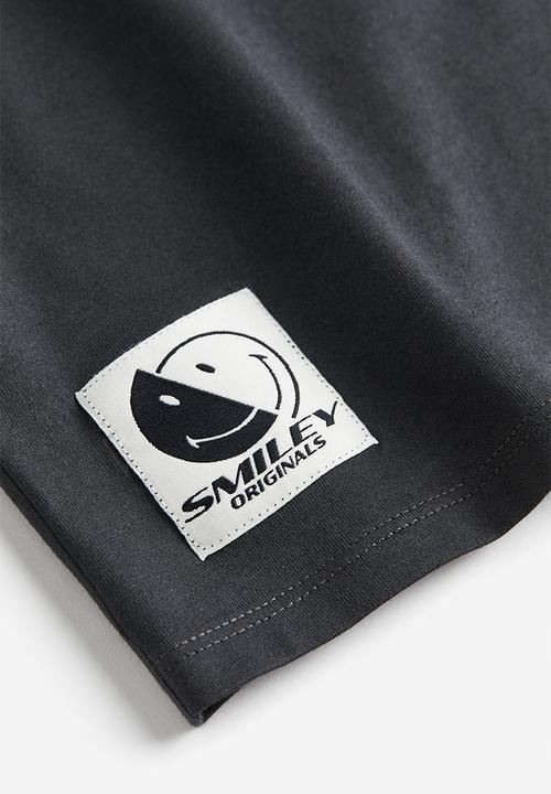 H&M - Oversized printed T-shirt - dark grey smiley®