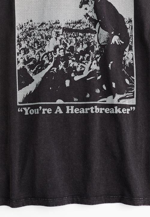 H&M - Oversized printed T-shirt - black elvis presley