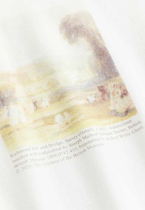 H&M - Printed T-shirt - cream the british museum