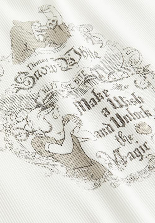 H&M - Printed T-shirt - cream snow white