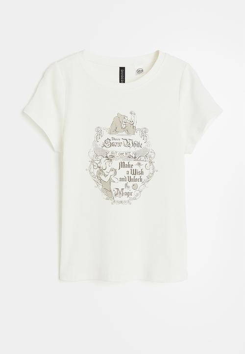 H&M - Printed T-shirt - cream snow white