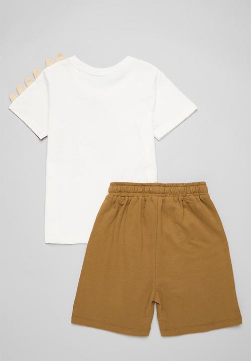 Pop Candy - Top & short set-brown & white