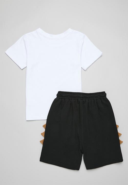 Pop Candy - Printed tee & short set-black & white