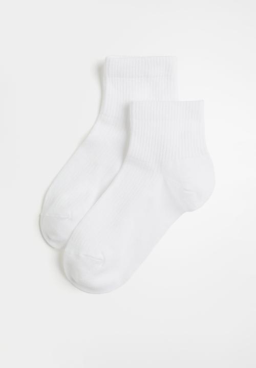 H&M - 5-Pack ankle socks - white