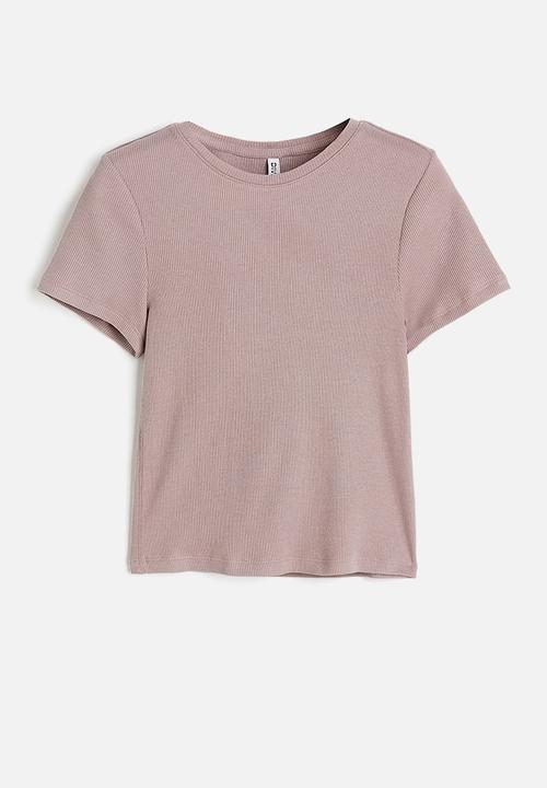 H&M - Fitted T-shirt - dusty pink