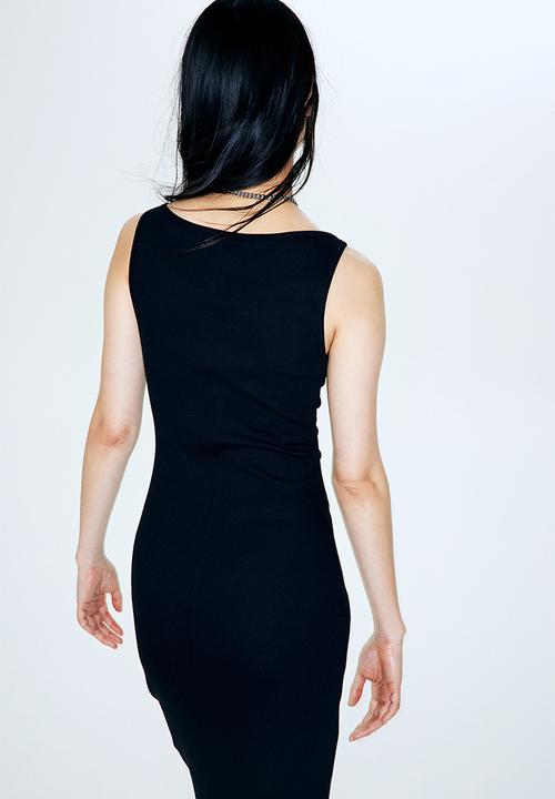 H&M - Ribbed bodycon dress - black