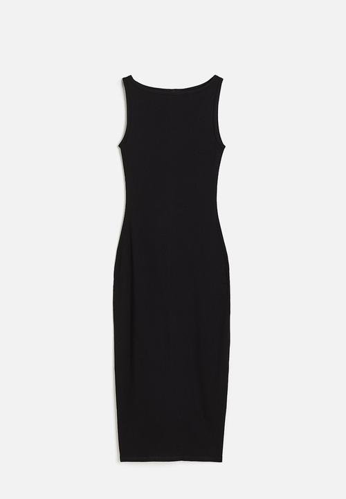 H&M - Ribbed bodycon dress - black