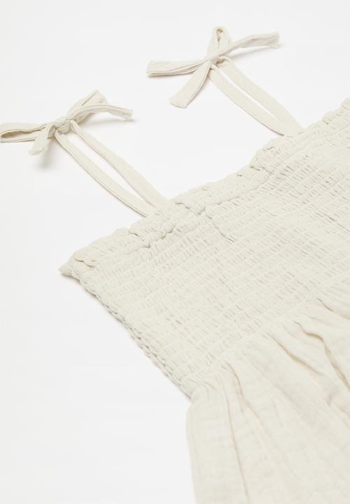 Pop Candy - Smock top and pants set-off white
