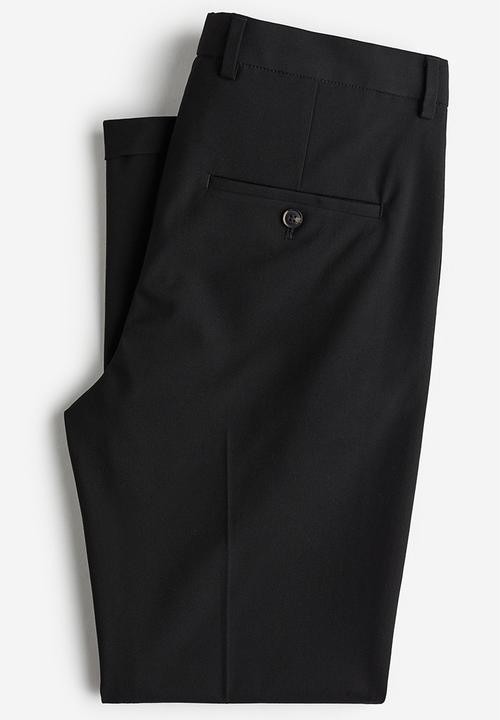 H&M - Slim fit cropped suit trousers - black