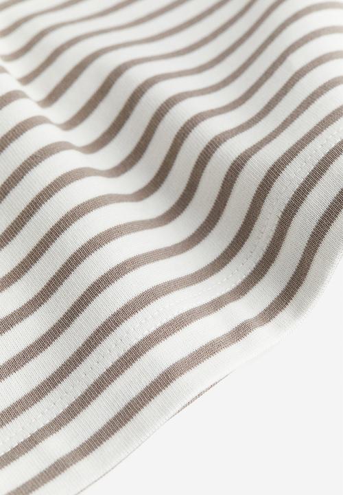 H&M - Boxy-style cotton T-shirt - white mole striped