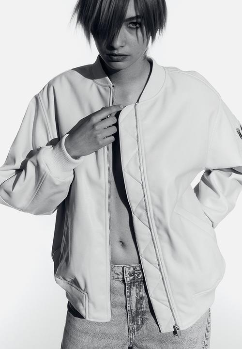 H&M - Coated bomber jacket - light beige